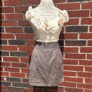 a'gaci Cream and Tan Mini Dress PM2